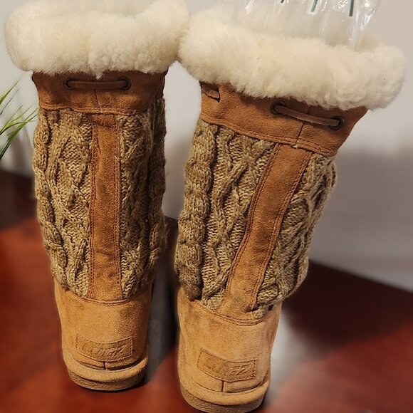 Lugz, Women's, Girls, Suede Boots, Size 6, Tan, SheepSkin Lining, Warm ,Mid - Picture 2 of 7